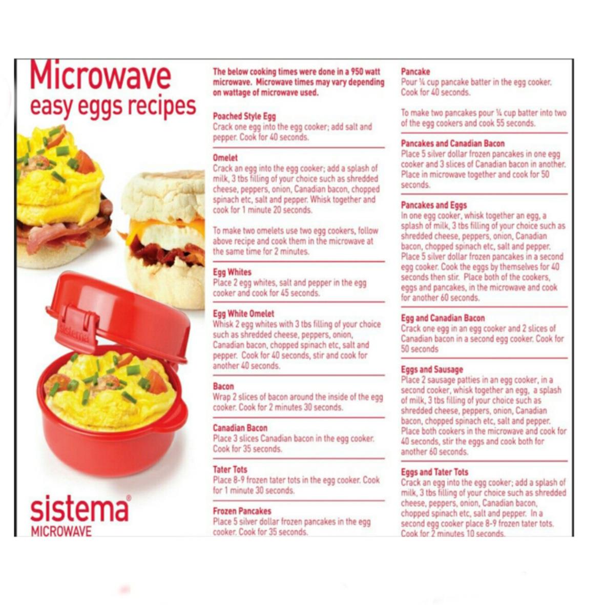 sistema microwave easy eggs recipe book Microwave Recipes