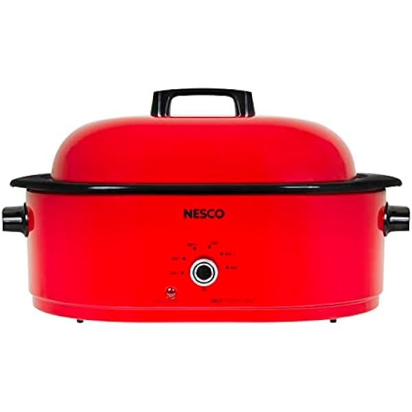 NESCO 18 Quart Roaster Slow Cooker - Red